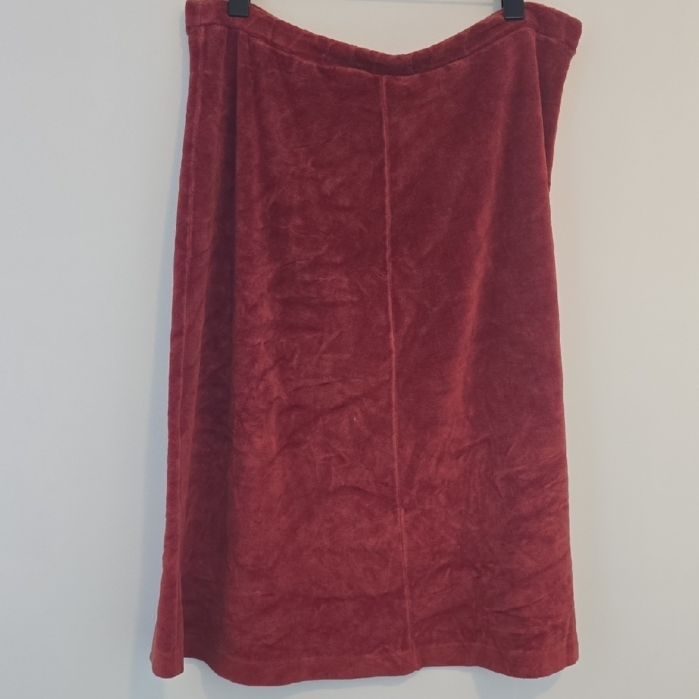 Vintage 70's Burnt Orange Velvet Skirt - Picture 7 of 7